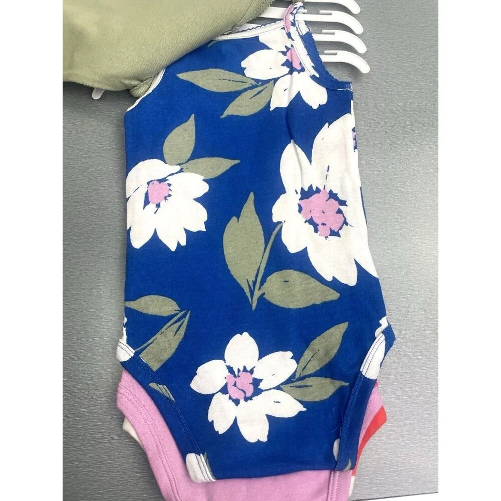 New Carter's Girls 5 Pack Floral Bodysuits 100% Cotton Size 9 Months